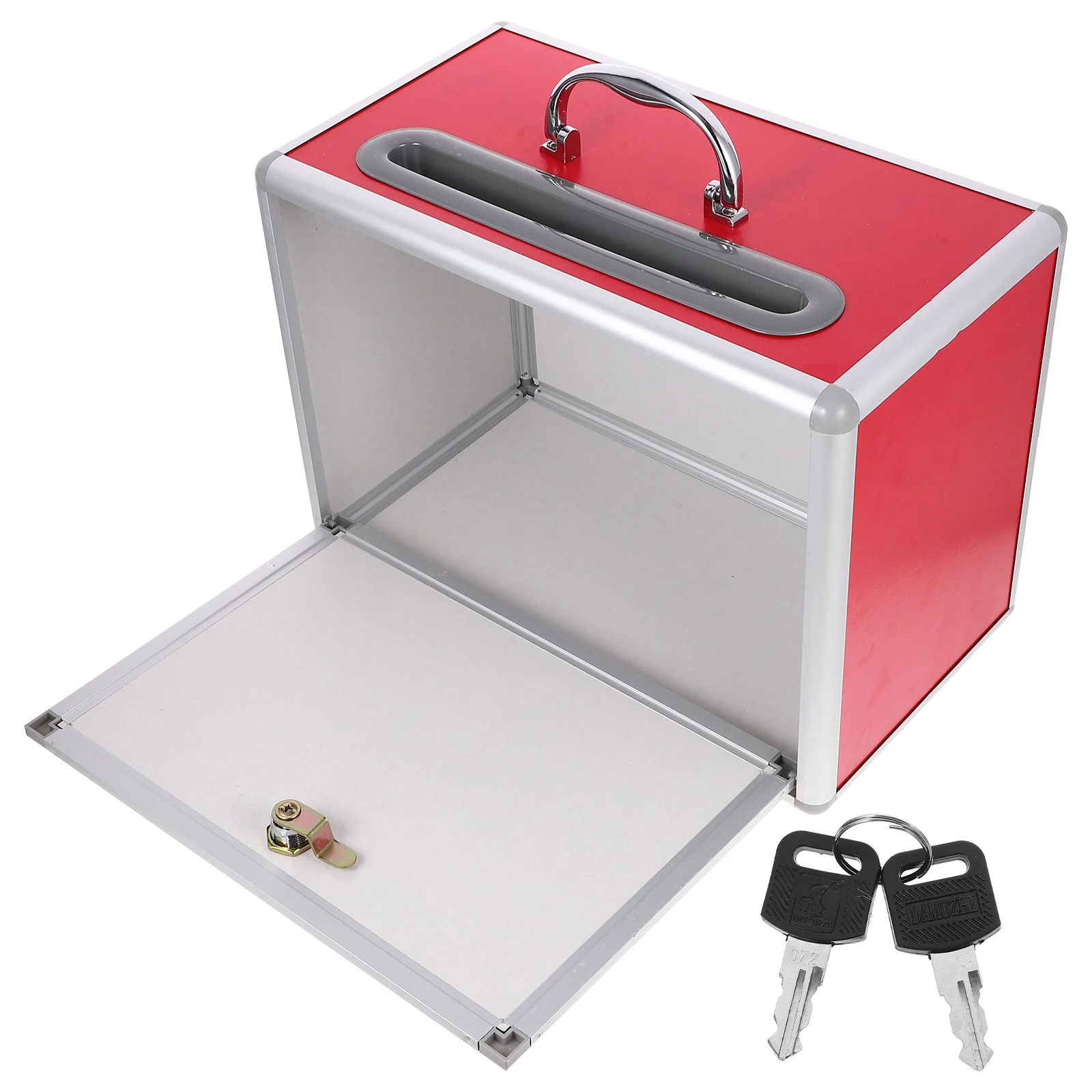 

Ballot Box Mailbox Lock Storage Container Paper Lottery Case Suggestion Letter Aluminum Alloy Office Sealed