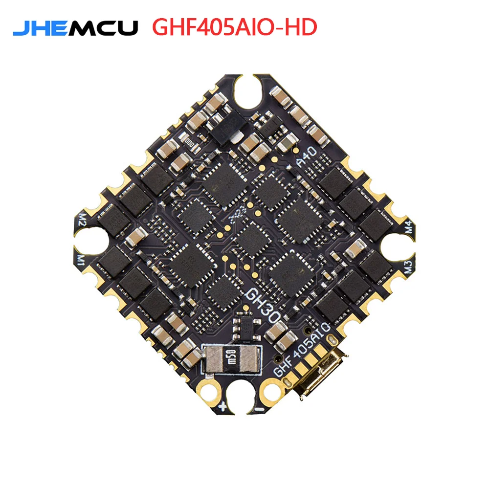 

JHEMCU GHF405AIO-HD 40A F405 Baro OSD Dual BEC Контроллер полета BLHELIS 40A 4 в 1 ESC 2-6S для FPV беспилотных зубочисток