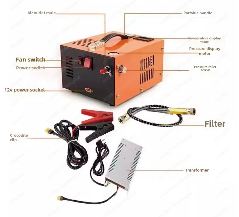 Воздушный компрессор PCP 110 В/220 В 4500 фунтов на квадратный дюйм 30 Мбар насос без