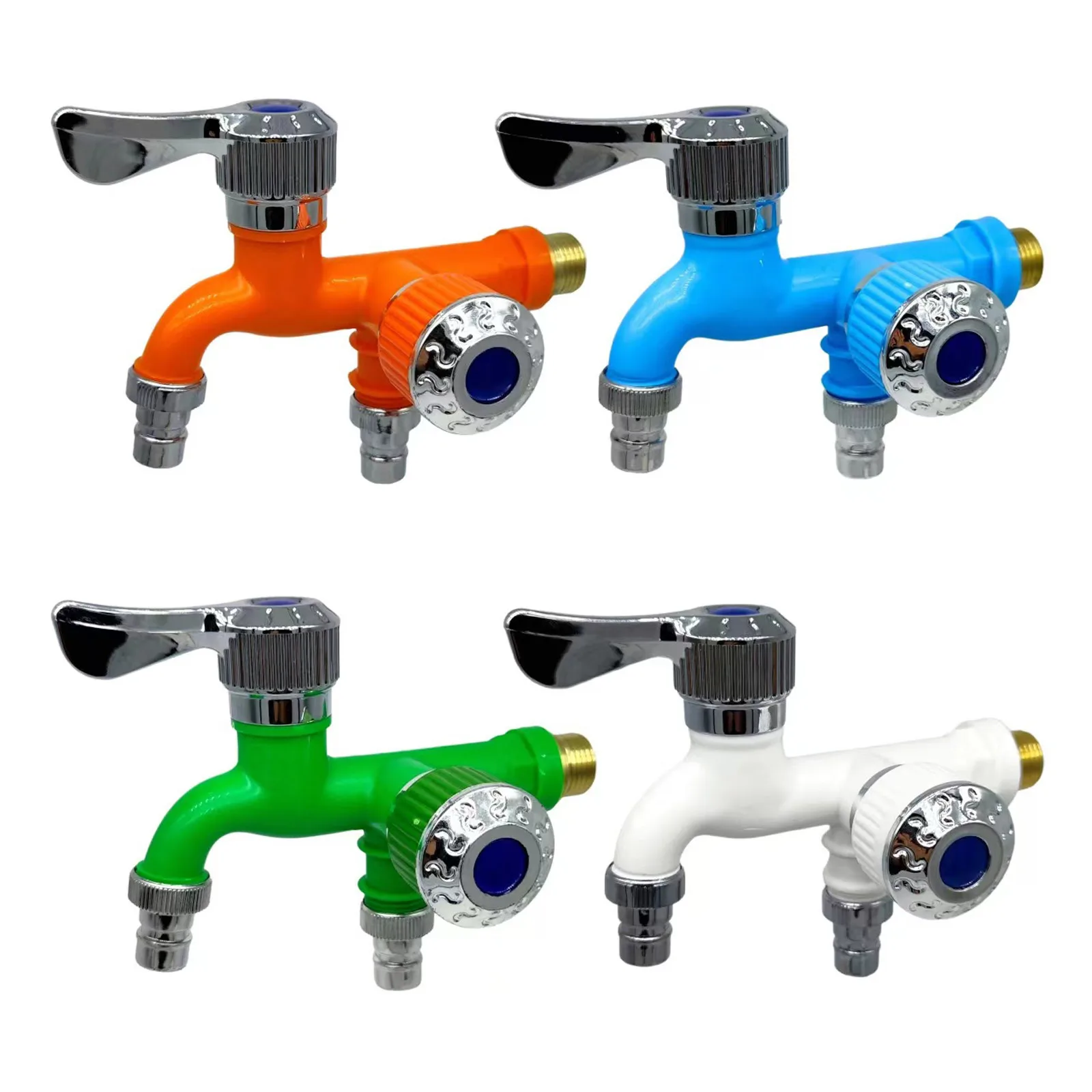 

Washing Machine Faucet 1 In 2 Out Multifunctional Water Faucets Stainless Steel Double Bibcock Garden Bathroom Kitchen Mop Tap