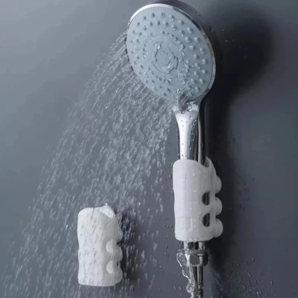 

2 Pcs Silicone Shower Head Holder.Wall Mount Suction Cup Shower Fixed Base .Shower Stand Storage Shelf Rack Bathroom Accessories
