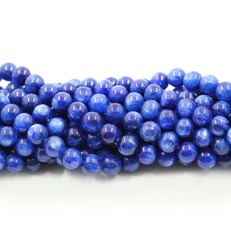 Noble Natural Kyanite Beads 4/6/8/10MM Genuine Top Grade Round Cyanite Stone Blue Beads Raw Ore Gem Accessories For DIY Jewelry