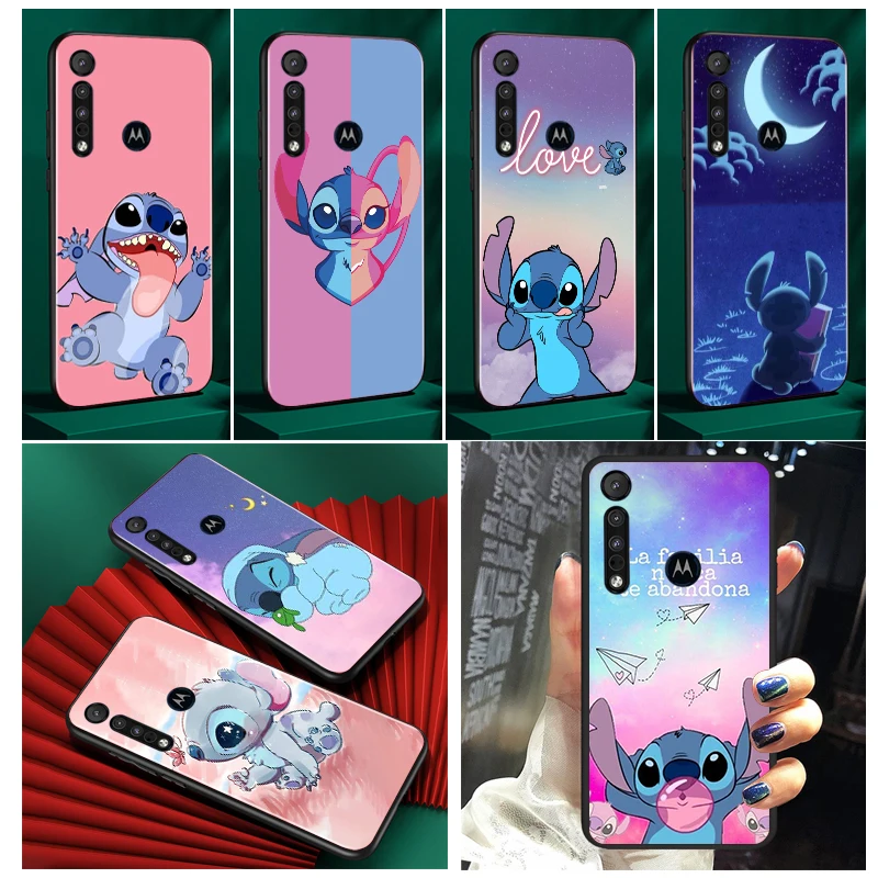 

Disney Stitch Monster Phone Case Black For Motorola Moto G71 Edge G60 S G9 G8 20 E20 E7i E6i E6S Plus G Power One Fusion