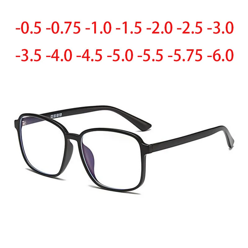 

Big square frame Finished Myopia Glasses Anti-blue light Eyewear Diopter 0 -0.5 -0.75 -1.0 -2.0 -2.5 -3.0 To -6.0