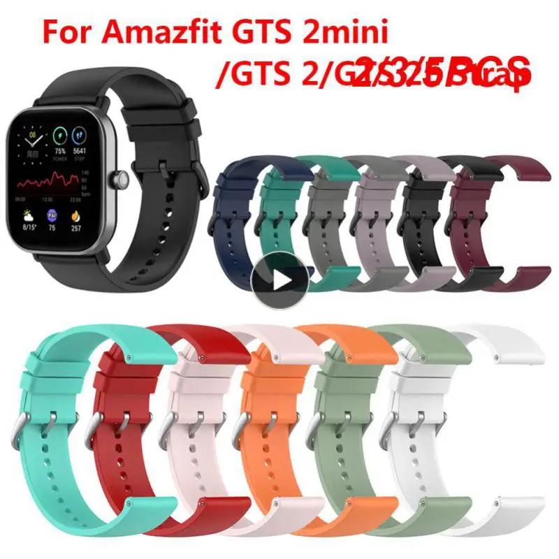 

2/3/5PCS For Huami Amazfit Gts 2 Mini Waterproof Replacement Strap Sweatproof Silicone Watch Band Thickened Watch Strap