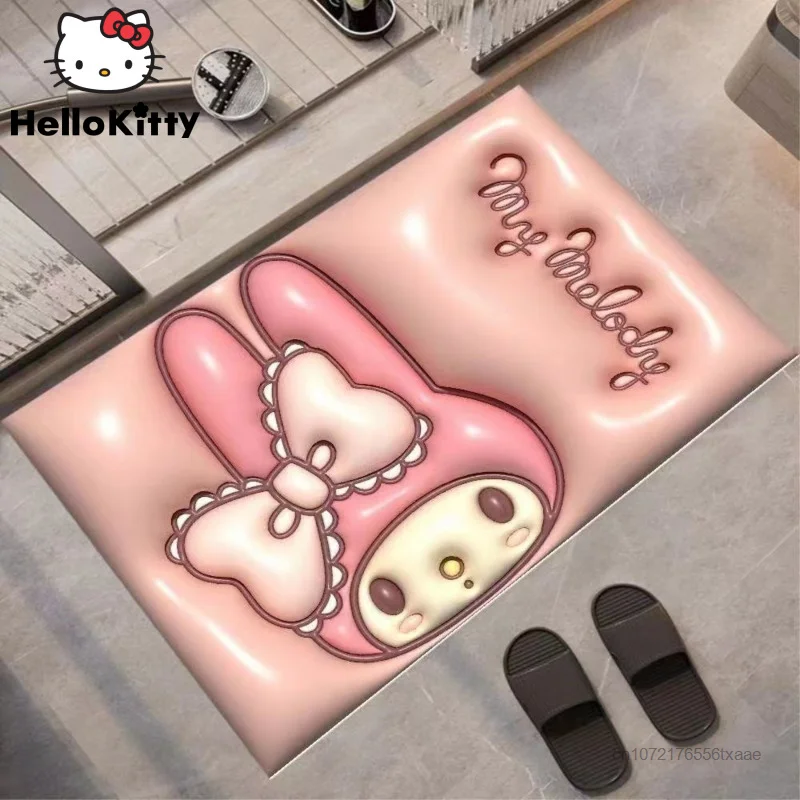 

Коврики Sanrio Kuromi Melody Мультяшные 3D диатомит грязевой напольный коврик для ванной нескользящий коврик Быстросохнущий ковер домашний декор