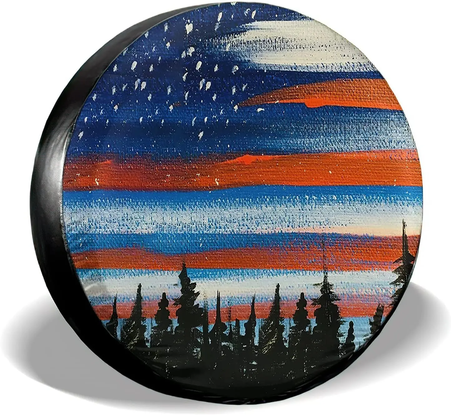 

American Flag Spare Tire Cover Waterproof Sunscreen Dustproof Spare Tire Cover for Trailer RV SUV SUV Black Car Tire Cover