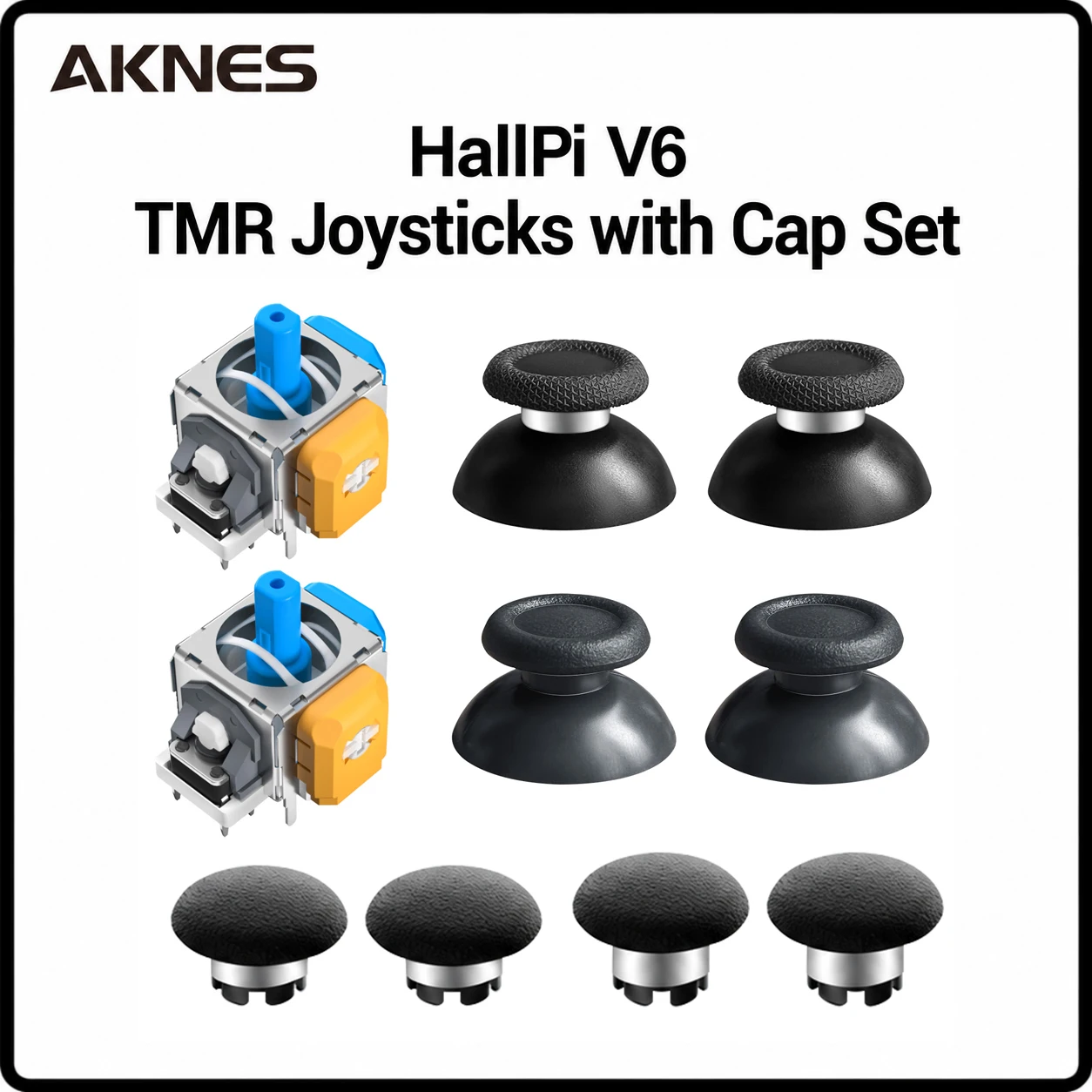 Фото Джойстик HALLPI × AKNES V6 TMR с защитой от дрифта, сменный стик для ремонта контроллеров PS5 и PS4, игровые аксессуары №1