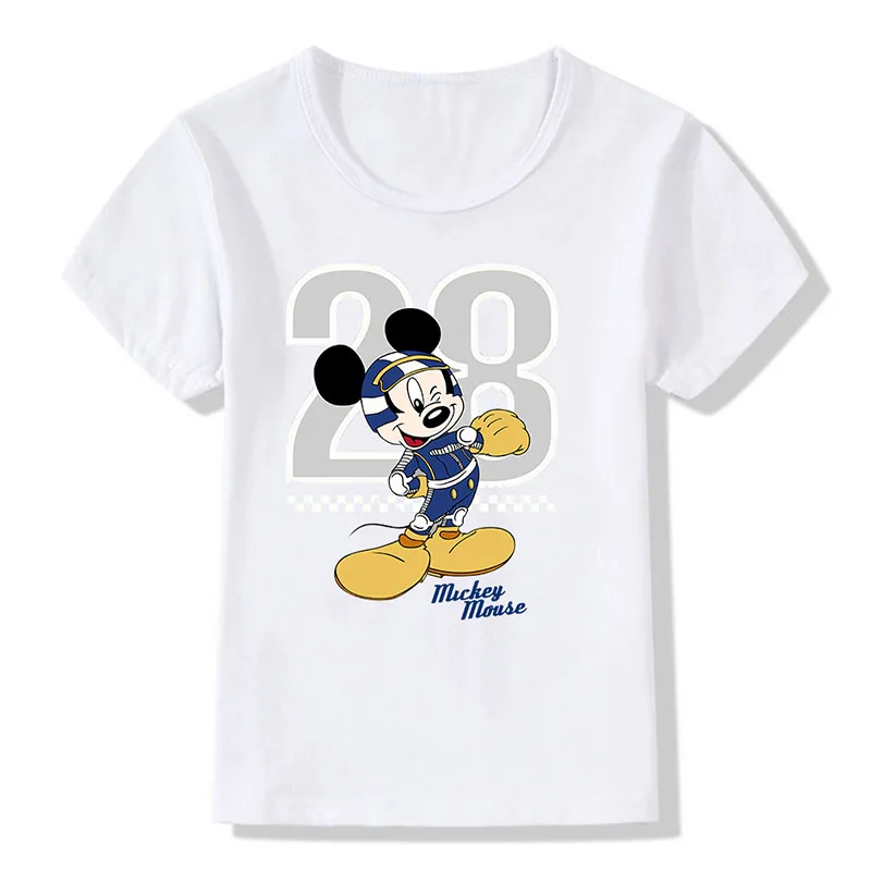 Cute Mickey Mouse T-Shirt Disney Print Kids Tshirt Girls Boys Funny Cartoon Baby Clothes Children Summer Teenagers Costumes