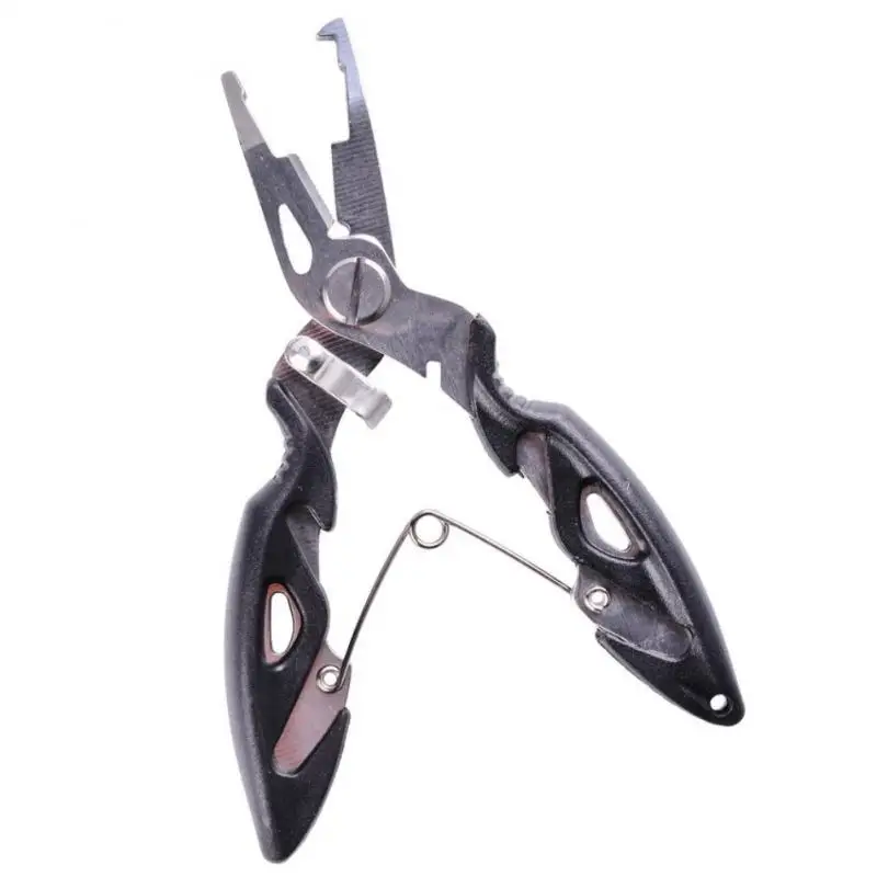 

Bent Nose Pliers Hook Extractor Automatic Return Spring Extended Pliers Fishing Scissors Stainless Steel Fishing Pliers