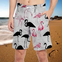 jumeast y2k mens womens 3d printed animal flamingo shorts trunk quick dry beach casual sweatpants shorts