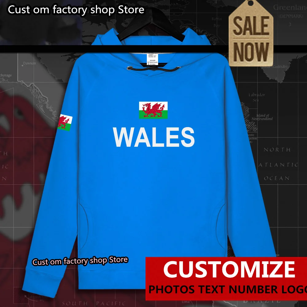 

Wales Cymru Welsh WLS UK mens hoodie pullovers hoodies men sweatshirt streetwear clothing hip hop tracksuit nation flag Spring