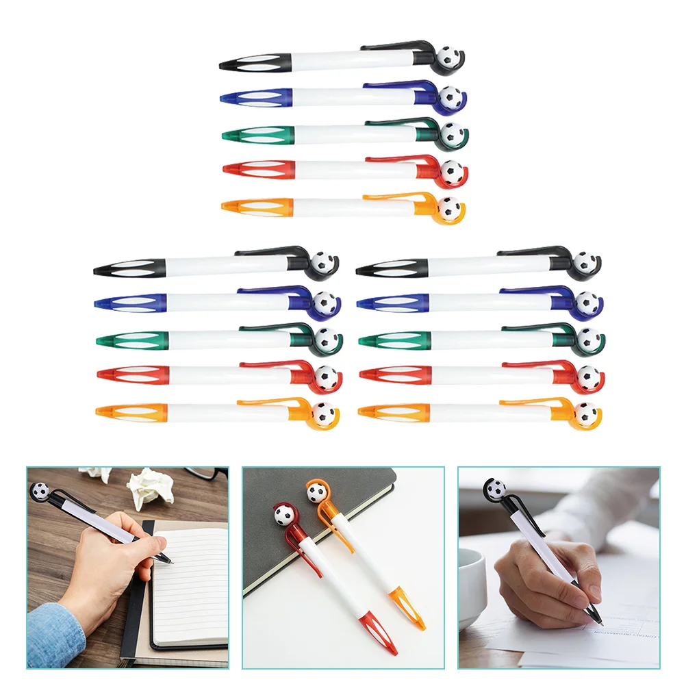 

15 Pcs Football Ballpoint Pen Soccer Themed Party Favors Decorative Pens Writing Bags Plastic Work