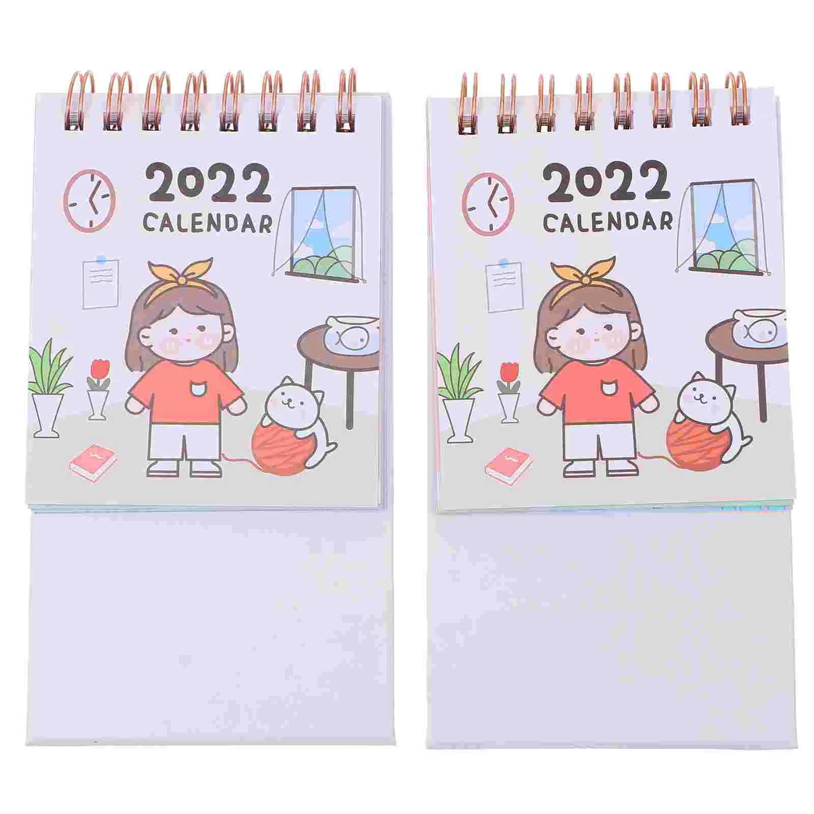 

2Pcs Mini Desktop Calendars Decorative 2022 Mini Calendars (Assorted Color)