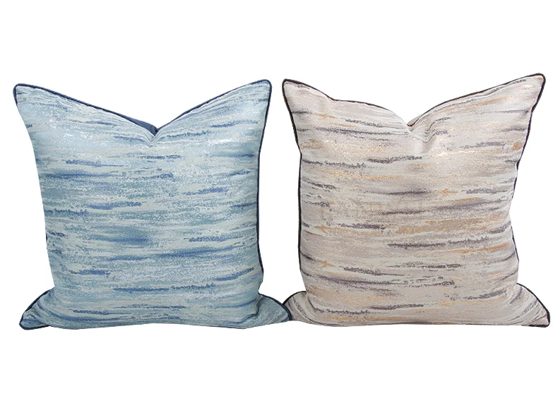 

45/50cm light blue/beige jacquard cushion cover pillowcase sofa lumbar pillow cover for backrest