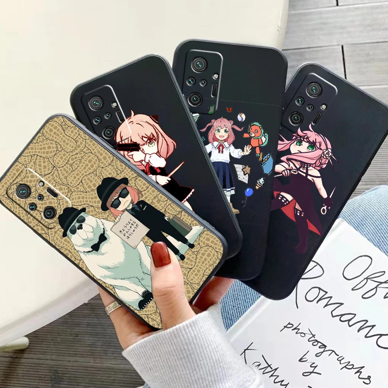 

SPY×FAMILY Anime Phone Case For Xiaomi Redmi Note 10 10X 10T 10S 9 9T 9A 9C 9S 9 Pro Soft Liquid Silicon Black Silicone Cover
