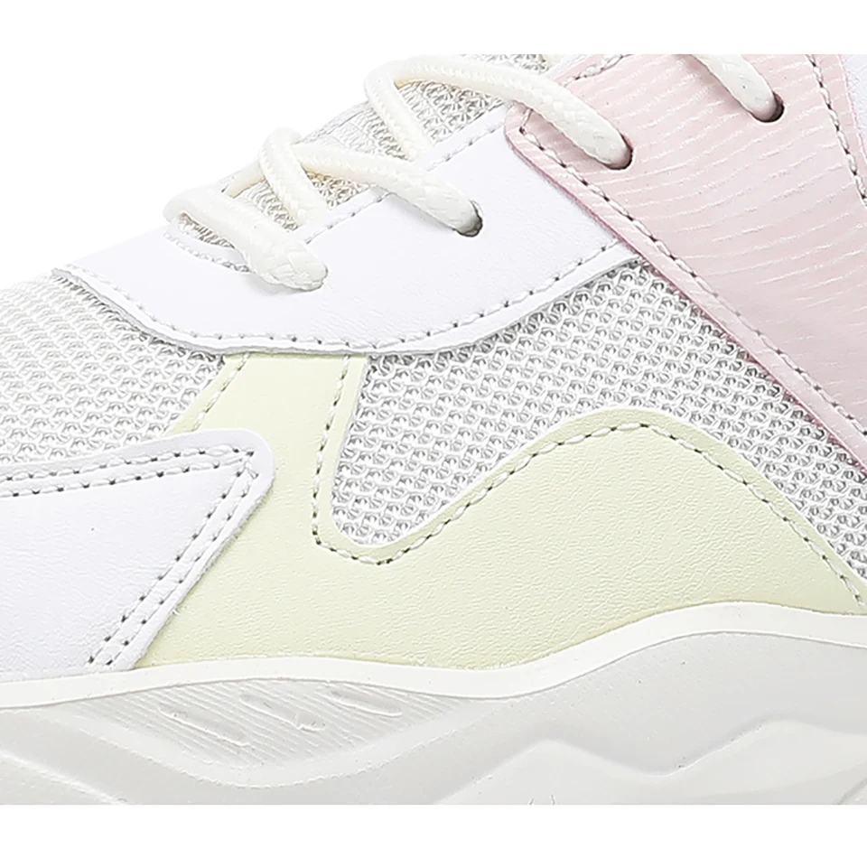 Loekeah Mix Color Casual Shoes Breathable Lace-Up Clunky Sneaker Unisex Fashion Walking Shoes Platform Footwear Outdoor Sports