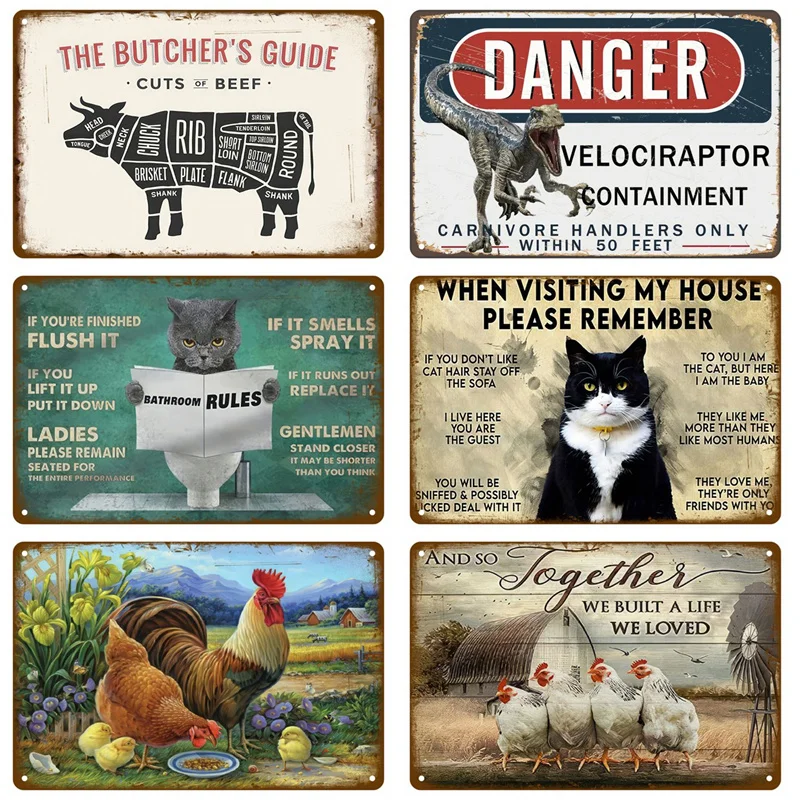 Винтажный металлический знак собака Счастливое животное домашний декор для