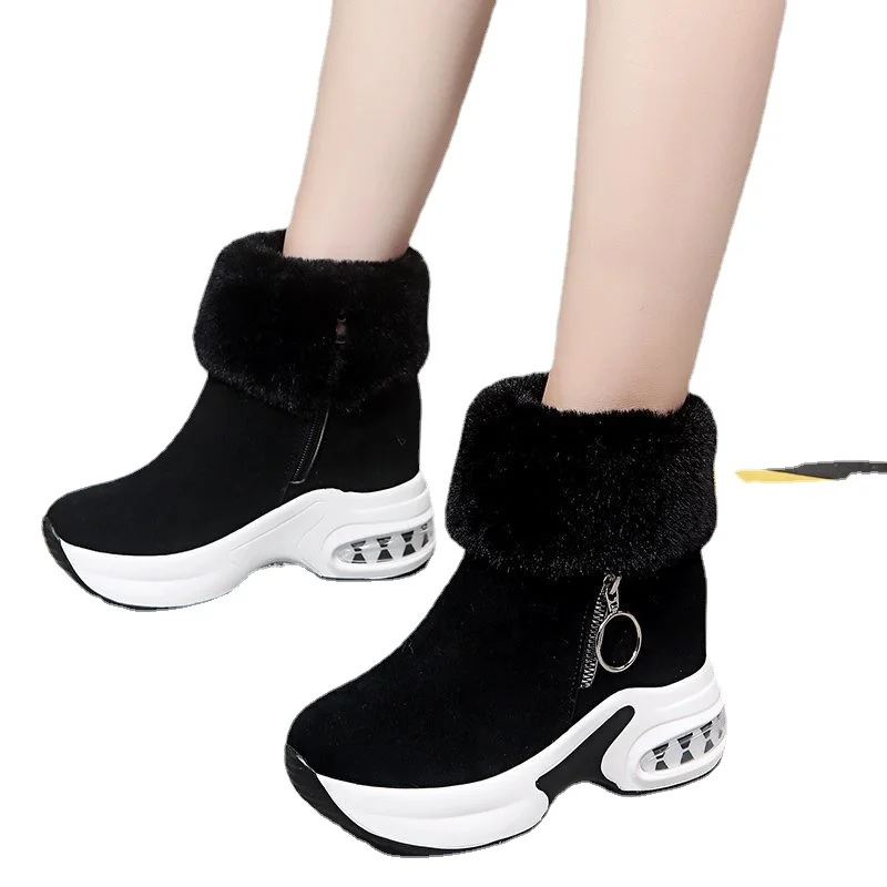 

2022 Women Boots Winter Warm Snow Boots Women Faux Suede Ankle Boots Female Internal Increase Botas Mujer Plush Shoes Woman