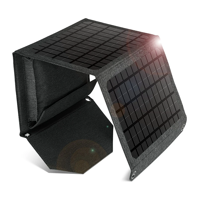 

6V Foldable Portable Solar Charger With 2 USB Port For Cell Phone, Solar Panel Sun Power For Hiking Camping