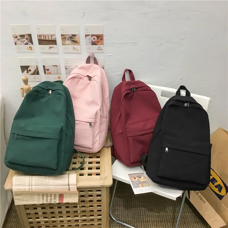 

School Quality Fashion Backpack Color Teenage Shoulder High Women Children Female Girl Solid Bag For Bag
