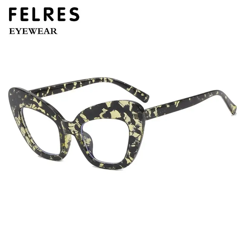 Женские очки кошачий глаз в большой оправе для чтения с прозрачными линзами
