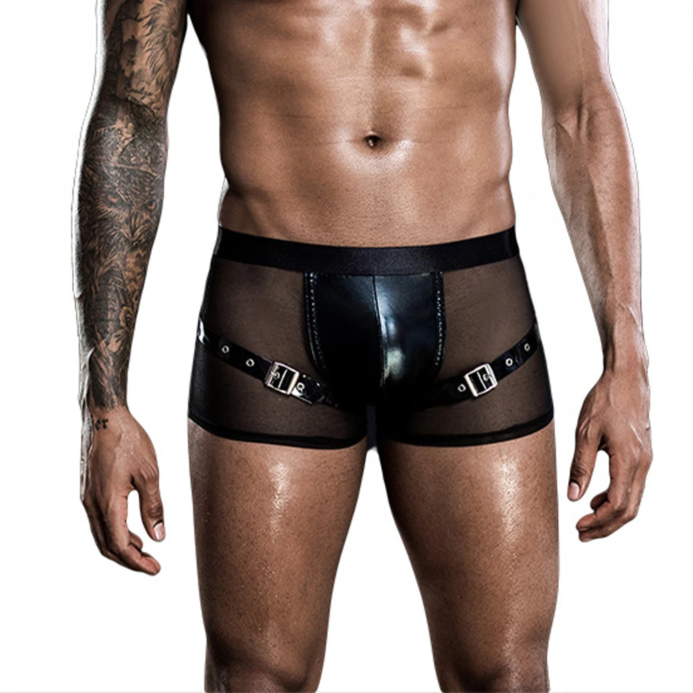 

Men Mesh Sexy Erotic Panties Shorts Seamless Underwear Pants Mens Ultra-thin Transparent Boxershorts U Convex Pouch Lingerie