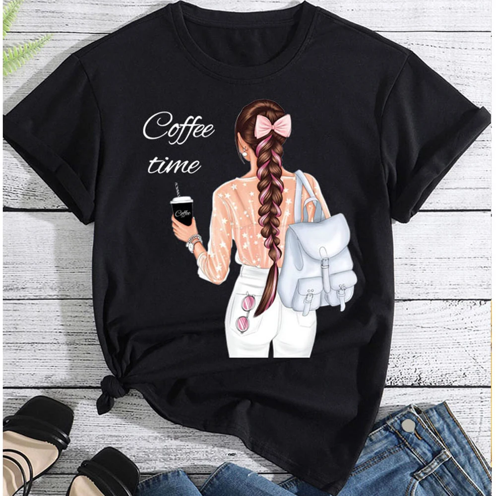 

2023 new women's T-shirt short-sleeved shirt O-neck printed T-shirt women's fashion casual T-shirt clothes