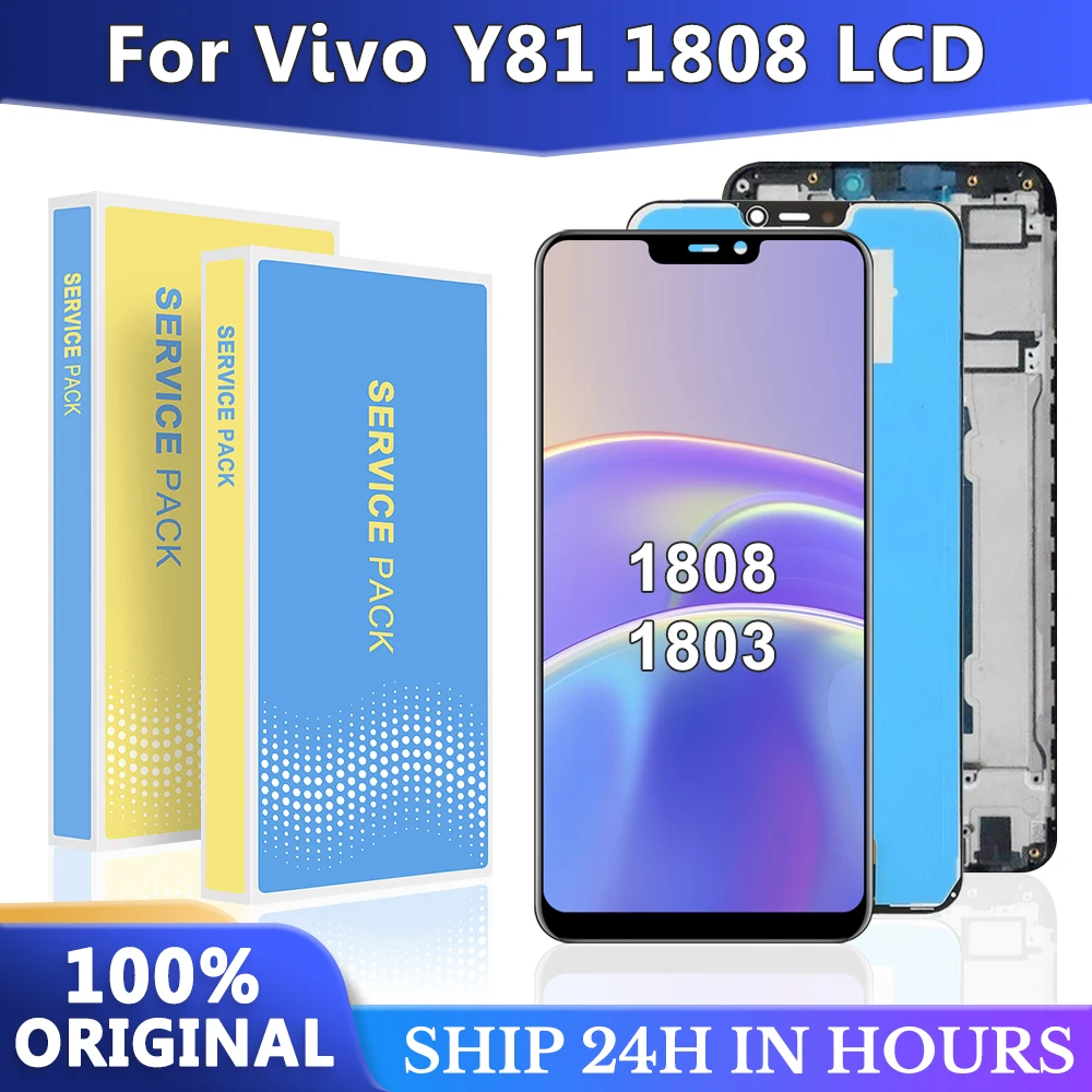 Оригинальный ЖК-дисплей 6,22 дюйма для VIVO Y81, Y83, Y81i, сенсорный экран с дигитайзером в сборе для VIVO 1802, 1808, V1732A с рамкой