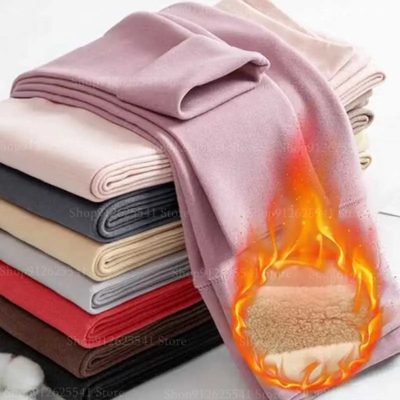 Winter Warm Cashmere Pants High Waist Women Thermal Legging Sexy Slim Pantyhose Tights Elastic Thick Wool Sock Pant Female