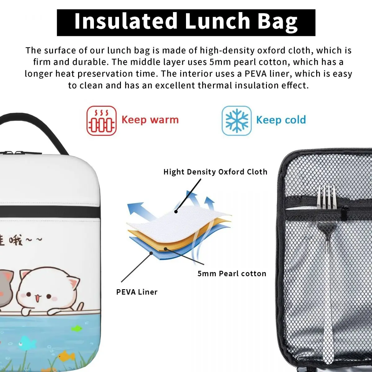 Изготовленная на заказ изолированная сумка для обеда из персика и Гомы женщин