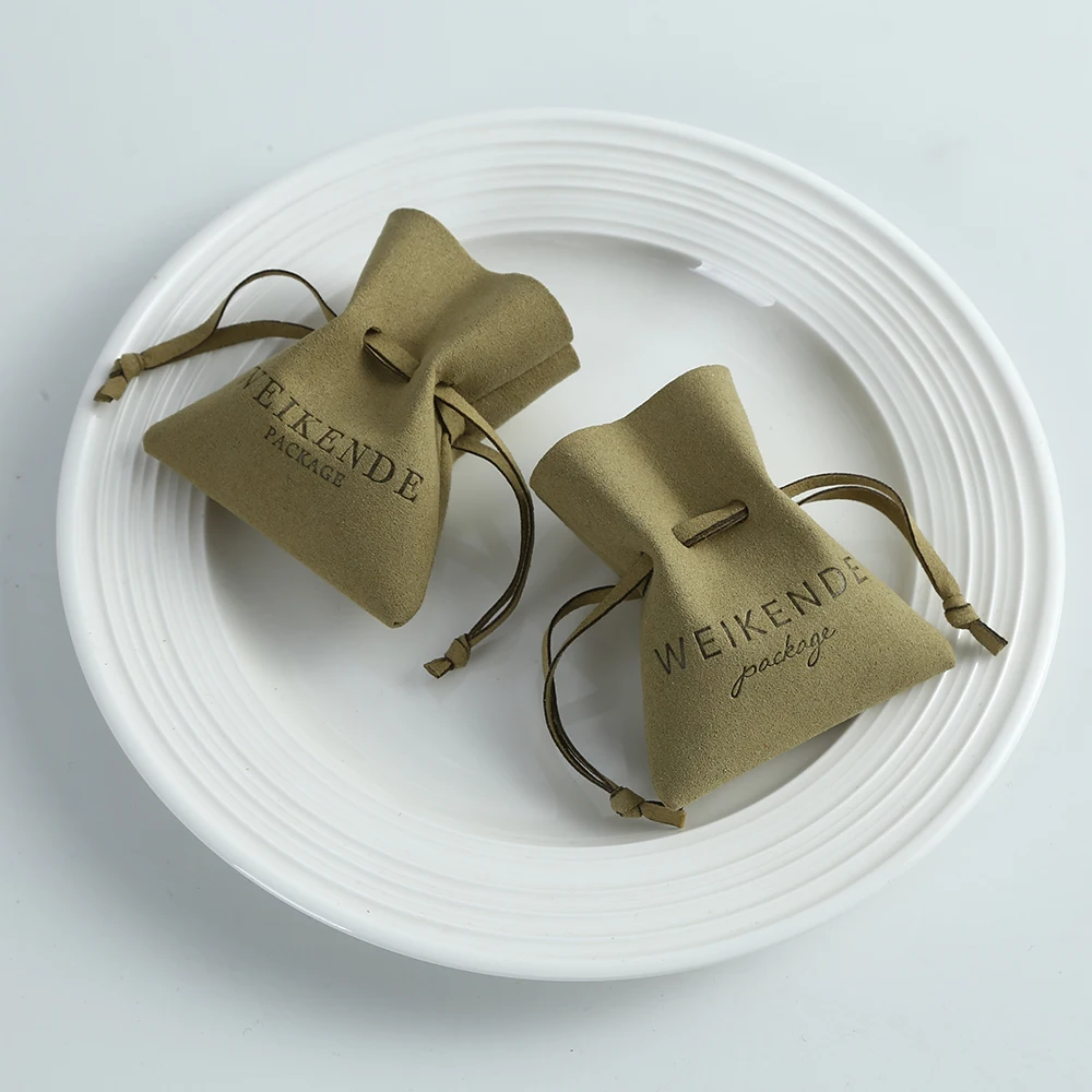 Custom Name Logo Microfiber Drawstring Gift Bags Wedding Favors For Guests Candy Pouch Velvet Jewelry Ring Necklace Bag Business