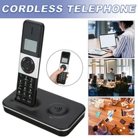 1set cordless handheld phone with lcd display caller id hands free calls support 16 languages for office 5 handsets connection