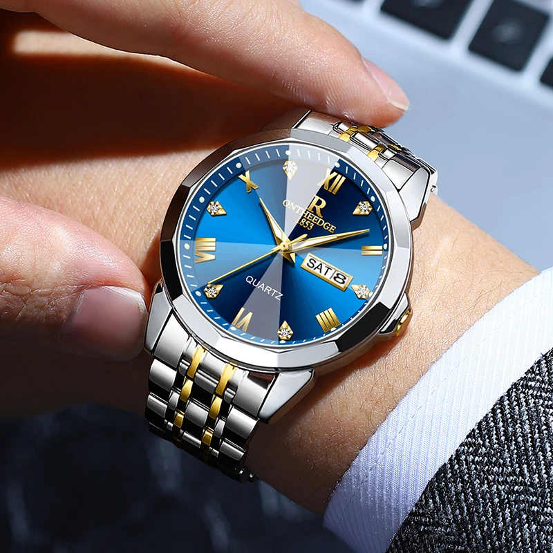 Часы наручные мужские кварцевые в деловом стиле модные простые с ромбовидным