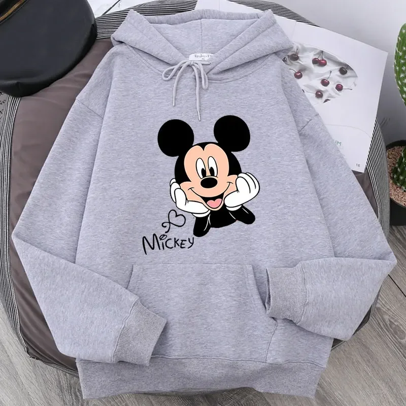 Толстовка с мультяшным принтом Диснея Frauen Lustige Hip Hop Mickey Maus Druck Herbst Und Winter Mode Harajuku Stil