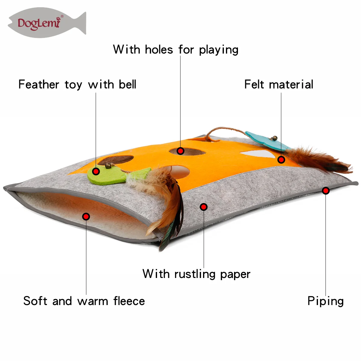 Interactive Cat Toy Pad Funny Feather Collapsible Tunnel Bored Pet Peek Hole for Kitten Playing Mat Teaser Toys Supplies |