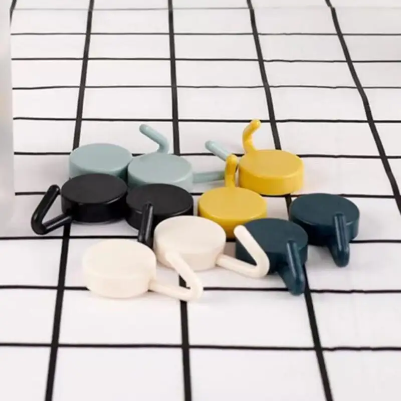 

Wall Stickers Decoration Home Art Bedroom Resin Mold Decor Room 10 Solid Color Plastic Hooks, Kitchen, Bathroom