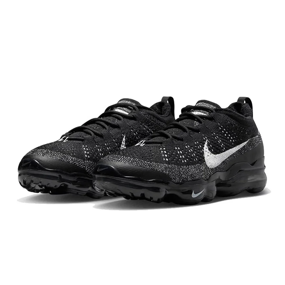 Фото Мужские низкие кроссовки Nike Vapormax Flyknit для повседневного бега - черно-белые, удобные, дышащие, с амортизацией, прочные DV1678-001 №4
