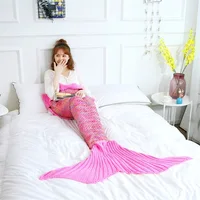 Mermaid Blanket Winter Warm Fish Scale Quilt Soft Knitting Creative Blanket Bed Sofa Play Mobile Phone Black Friday Sales