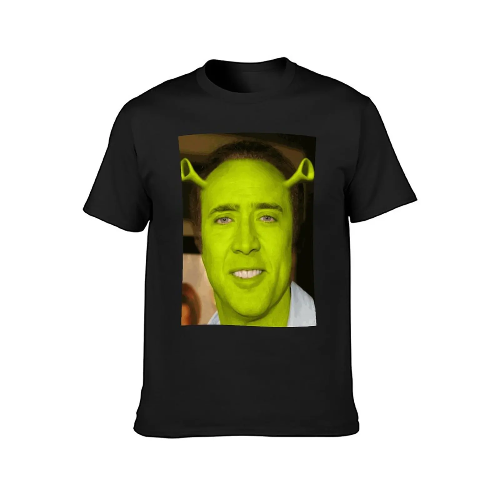 Футболка Николаса Кейджа футболки премиум класса с зеленым лицом и киномемом