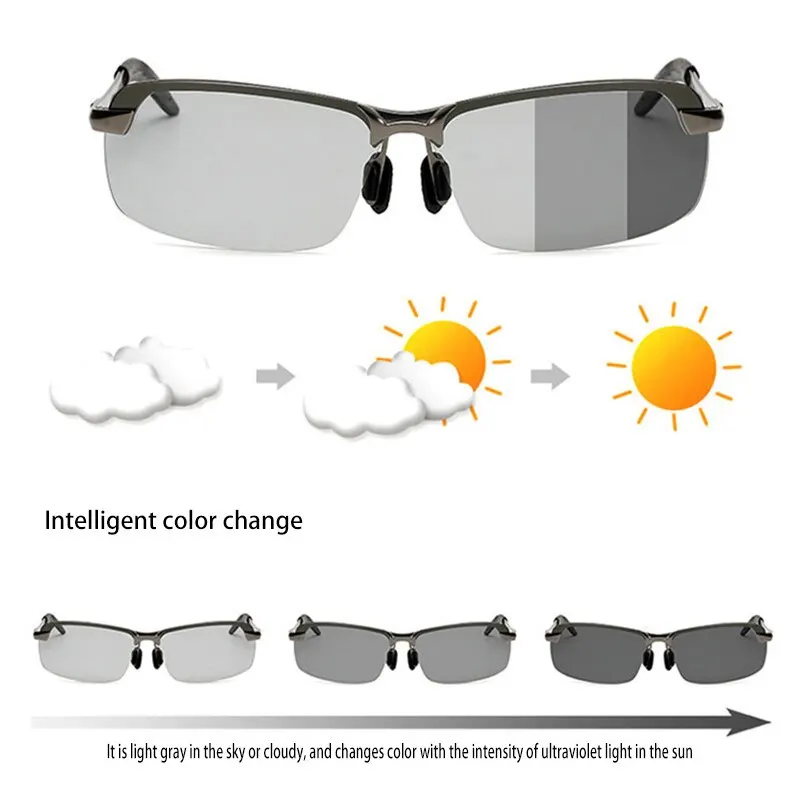 

Color Changing Polarized Sunglasses Mens Night Vision Sunglasses 3043 Outdoor Riding Day And Night Driving Sunglasses
