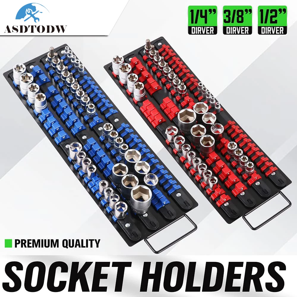 

1/4 3/8 1/2 держатели торцевых гаечных ключей пластиковый универсальный органайзер торцевых головок кронштейн настенный держатель гаечных ключей домашние инструменты