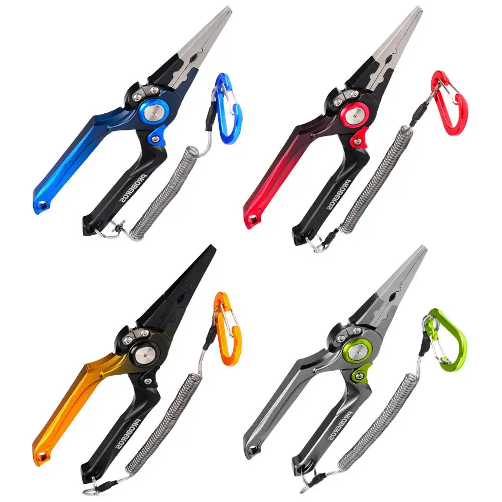 

Multifunctional Fishing Pliers Aluminum Alloy Portable Foldable Hook Remover Split Ring Plier Fishing Tools With Missing Rope