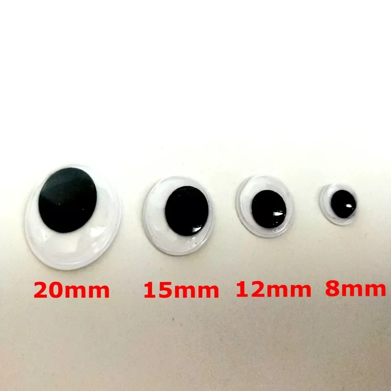 

New HOT 8/12/15/20MM 50/100/200/300pcs Round Self-sticking Dolls Eye For Toys Eyes Used Doll Accessories