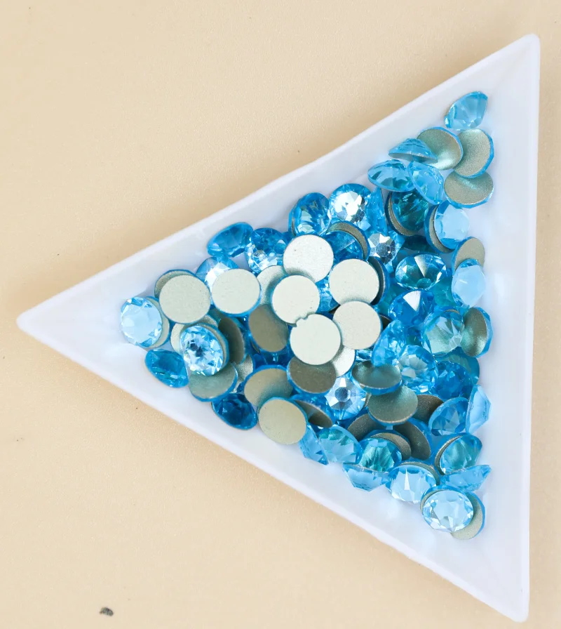 8 больших + маленьких 2088 граней для ногтей со стразами и кристаллами AB с плоской