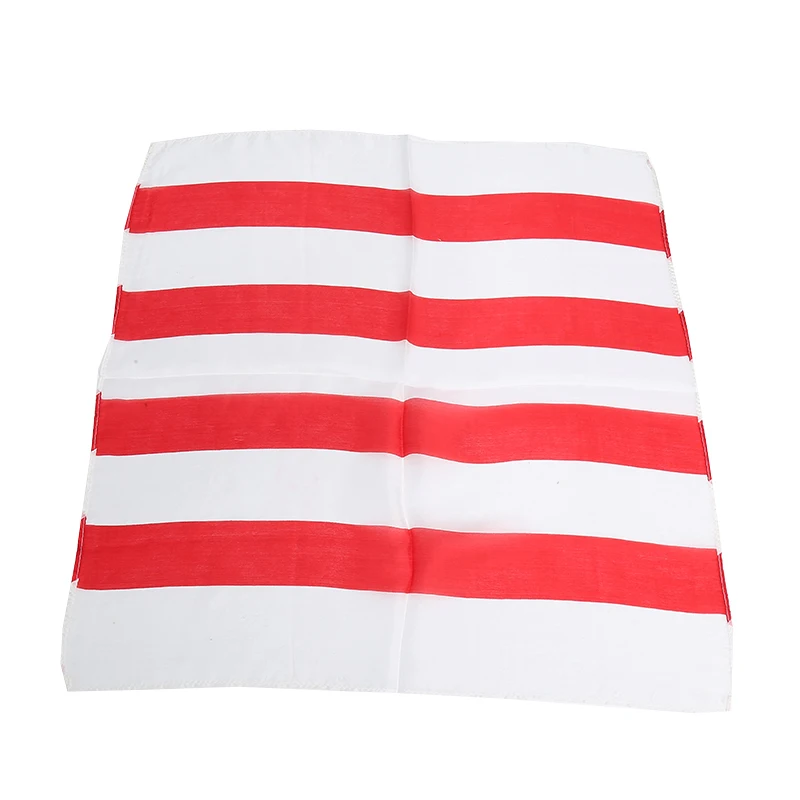 18 дюймов полосатый шелк/шарфы (красный и белый) Волшебные трюки 100% чистый шелк 45