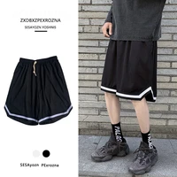 casual shorts mens summer fashion brand loose wide leg half pants ins high street hip hop sports drawstring pants