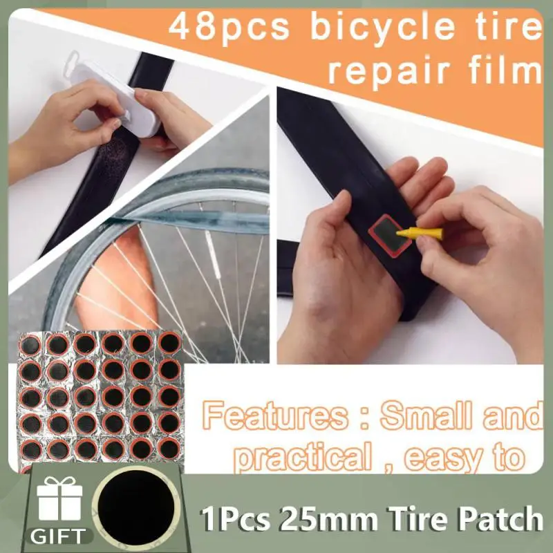 

48 шт., ультратонкие патчи для шин велосипеда, 25 мм
