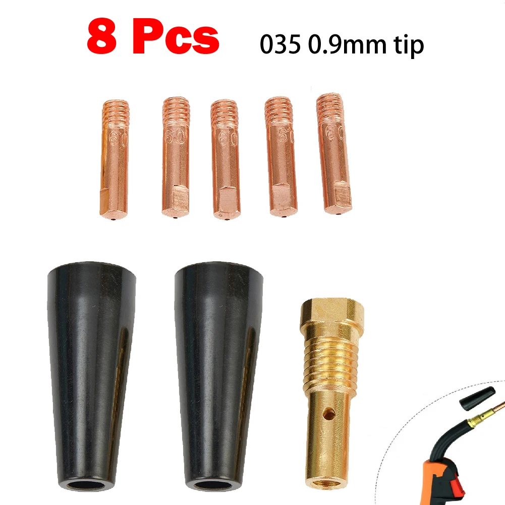 

8PCS Gasless Nozzle Tips Kit Fit Century FC90 Flux-Cored Wire Feed Welder K3493-1 035 0.9mm Tip torch Welding Accessories