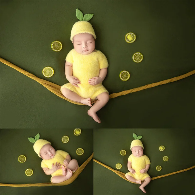 

Реквизит для фотосъемки новорожденных фон зеленый лимонный фрукт тема Детский костюм шляпа надувная одежда фон для студийной съемки Одеяло